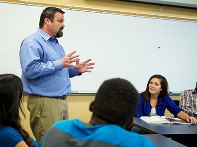 Instructor teaching in class